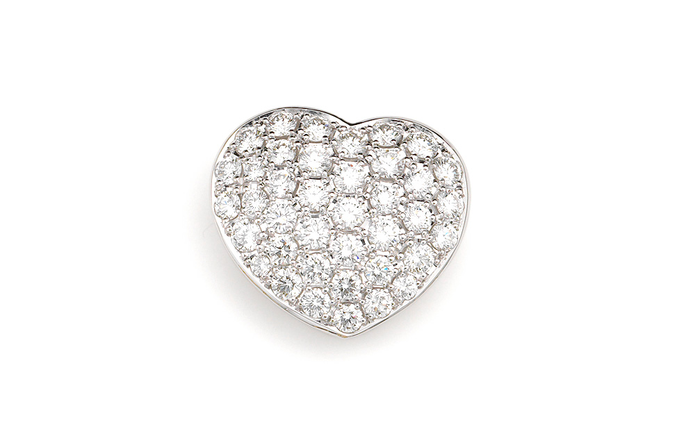 H-line / Brooch / Pt950 / Diamond / Heart