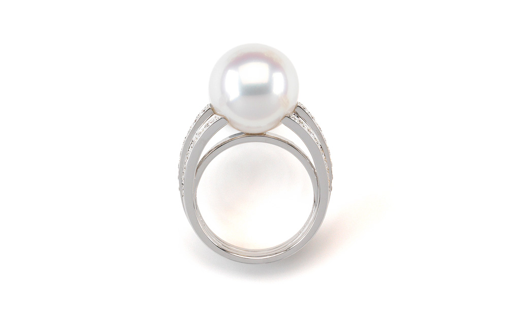 K-line / Ring / Pt950 / South Sea Cultured pearls / Diamond