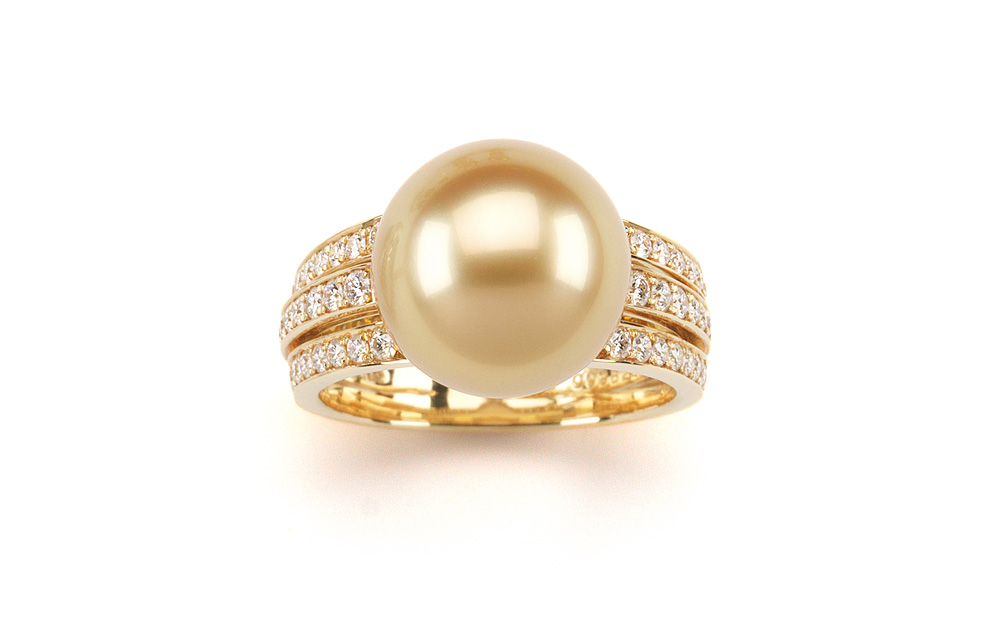 K-line / Ring / K18 / South Sea Cultured pearls / Diamond