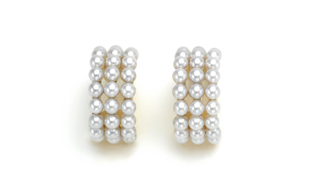 K-line / Earrings / K18 / Akoya Cultured pearls