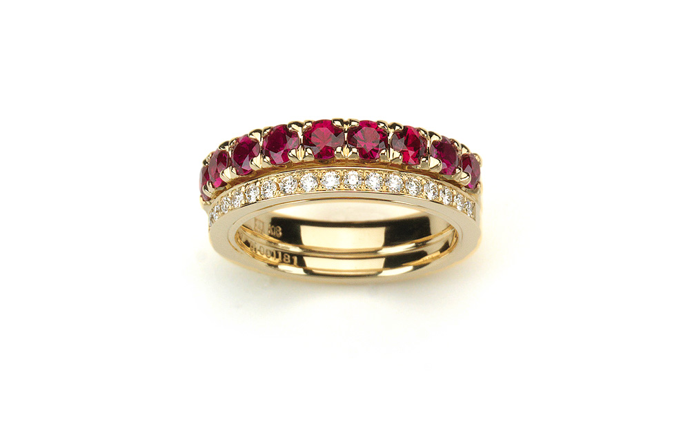 K-line / Ring / K18 / Ruby / Diamond