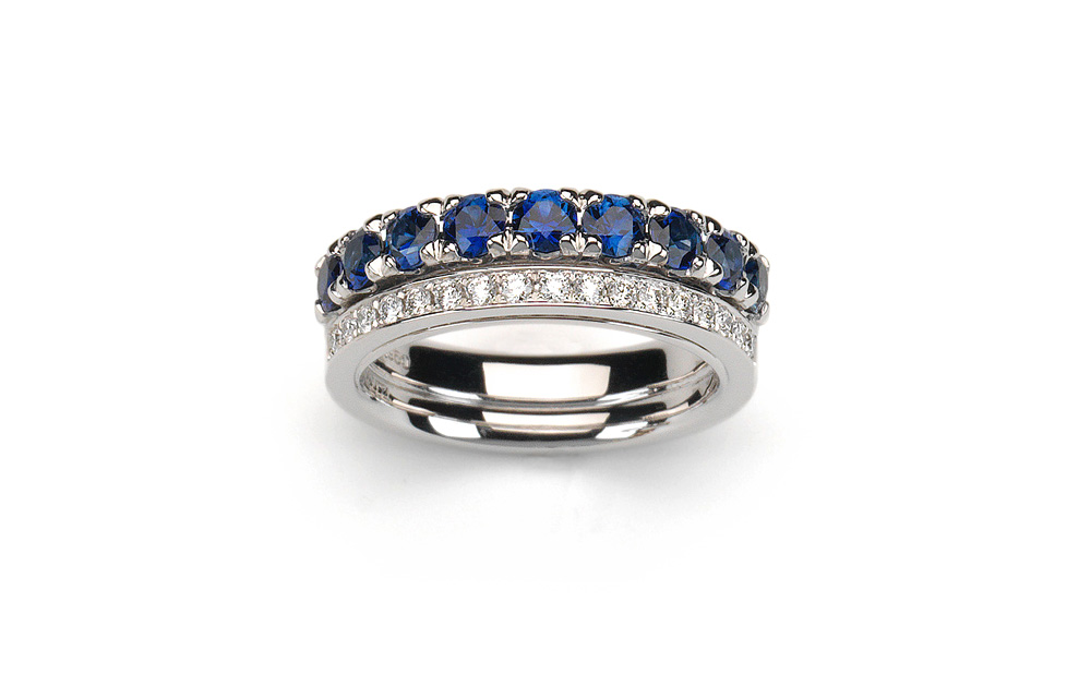 K-line / Ring / Pt950 / Sapphire / Diamond