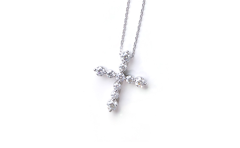 U-line / Pendant (Cross Middle Size) / PT / Diamond 