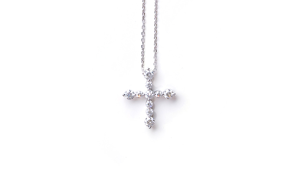 U-line / Pendant (Cross Small Size) / PT / Diamond