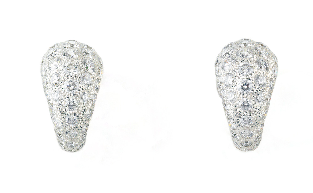 U-line / Earrings / PT / K18WG / Diamond