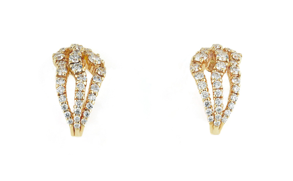 U-line / Earrings / K18 / Diamond